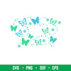 butterflies full wrap, butterflies full wrap svg, starbucks svg, coffee ring svg, cold cup svg, png,eps,dxf file
