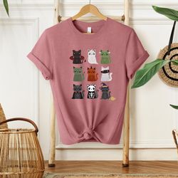 cat halloween shirt, vampire cat shirt, mummy cat shirt, skeleton cat shirt, pumpkin cat shirt, hall