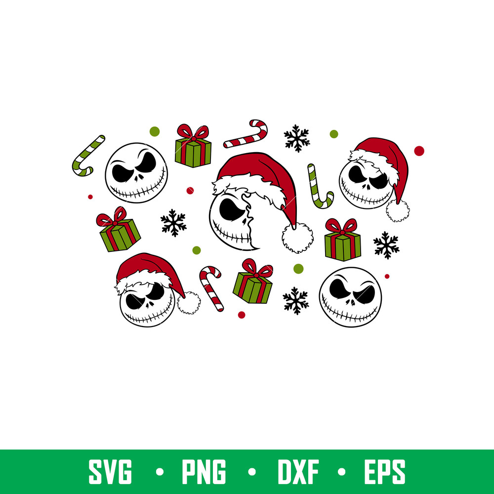 Christmas Jack Full Wrap, Christmas Jack Full Wrap Svg, Starbucks Svg, Coffee Ring Svg, Cold Cup Svg, png, dxf file.jpeg