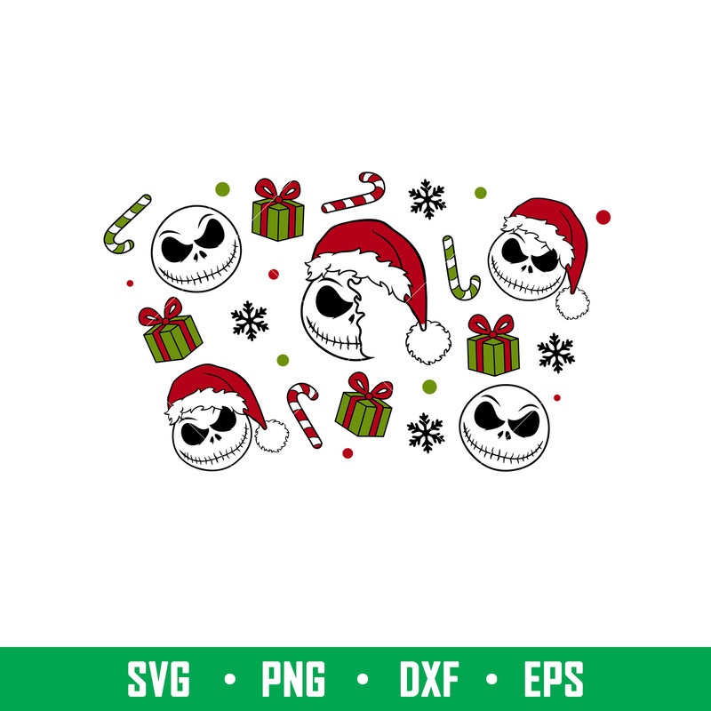 Christmas Jack Full Wrap, Christmas Jack Full Wrap Svg, Starbucks Svg, Coffee Ring Svg, Cold Cup Svg, png, dxf file.jpeg