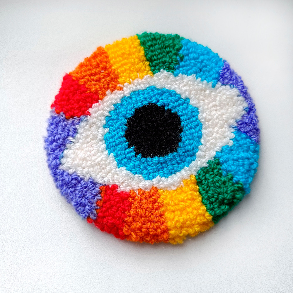 Colored eye coasters Tufted coasters Punch needle coasters Christmas coasters Christmas gifts Sweet Home Coasters Mug coasters