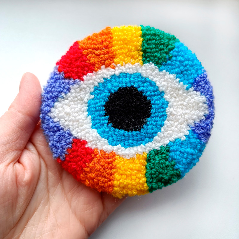 Colored eye coasters Tufted coasters Punch needle coasters Christmas coasters Christmas gifts Sweet Home Coasters Mug coasters