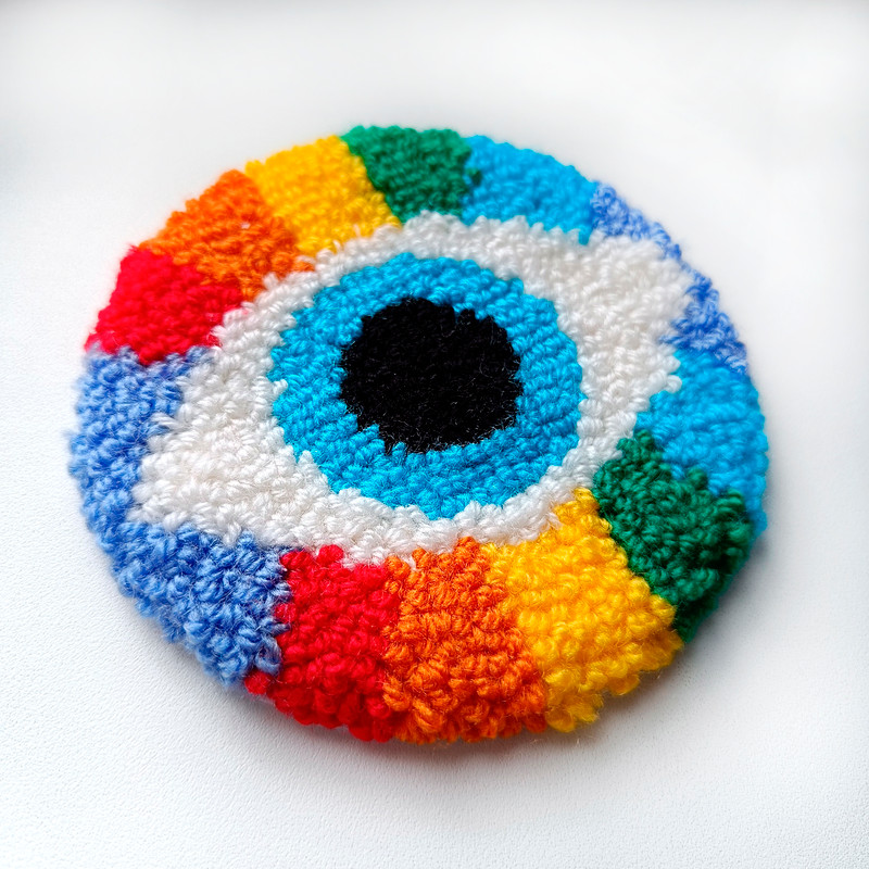 Colored eye coasters Tufted coasters Punch needle coasters Christmas coasters Christmas gifts Sweet Home Coasters Mug coasters