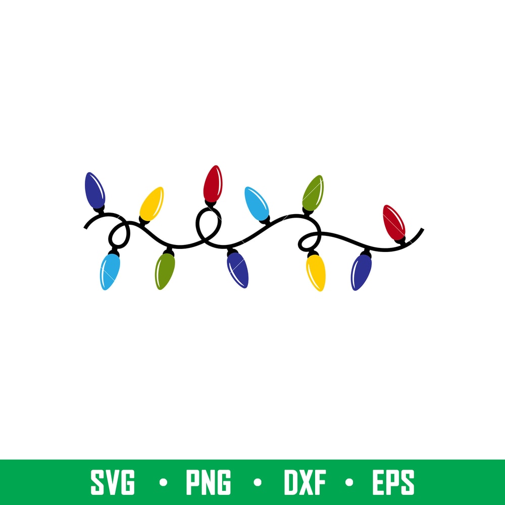 Christmas Lights, Christmas Lights Svg, Merry Christmas Svg, Christmas Tree Svg, png, dxf, eps file.jpeg