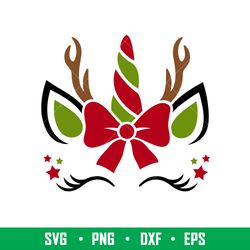 christmas unicorn 2, christmas unicorn svg, reindeer svg, christmas svg, holy unicorn svg, png, dxf, eps file