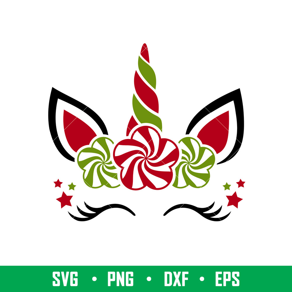 Christmas-Unicorn 3, Christmas Unicorn Svg, Candy Unicorn Svg, Christmas Svg, Holy Unicorn Svg, png, dxf, eps file.jpeg