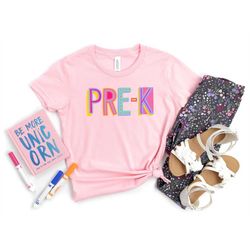 pre-k rainbow shirt, pre-k team shirt, back to school shirt, colorful pre-k shirt, pre-k teacher shirt, pre-k shirt,back