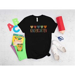 kindergarten heart shirt, colorful kindergarten shirt, back to school shirt, kindergarten teacher, kindergarten shirt, k