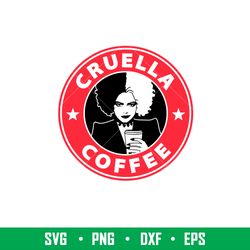 cruella coffee, cruella coffee svg, starbucks svg, coffee ring svg, cold cup svg, png, dxf, eps file