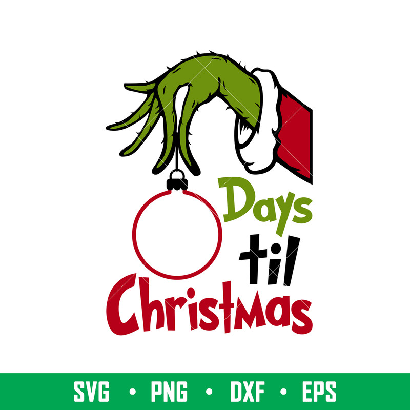 Days Til Christmas, Days Til Christmas Svg, Merry Christmas Svg, Christmas Countdown Svg,png,dxf,eps file.jpeg