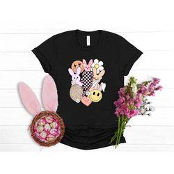 easter floral shirt, easter bunny shirt, retro easter shirt, easter happy face shirt, easter eggs shirt, happy easter sh