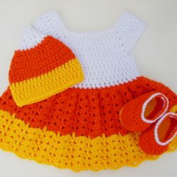 HANDMADE Candy Corn Outfit | Crochet Baby Halloween Costume | Baby Girl Photo Prop | Baby Shower Gift