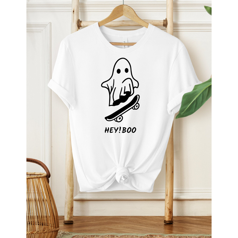Hey Boo Shirt, Ghost Shirt,Ghost Skateboard Shirt,Funny Ghost Shirt, Halloween Shirt, Ghost Skating Shirt, Boo Halloween Shirt,Toddler Shirt - 2.jpg
