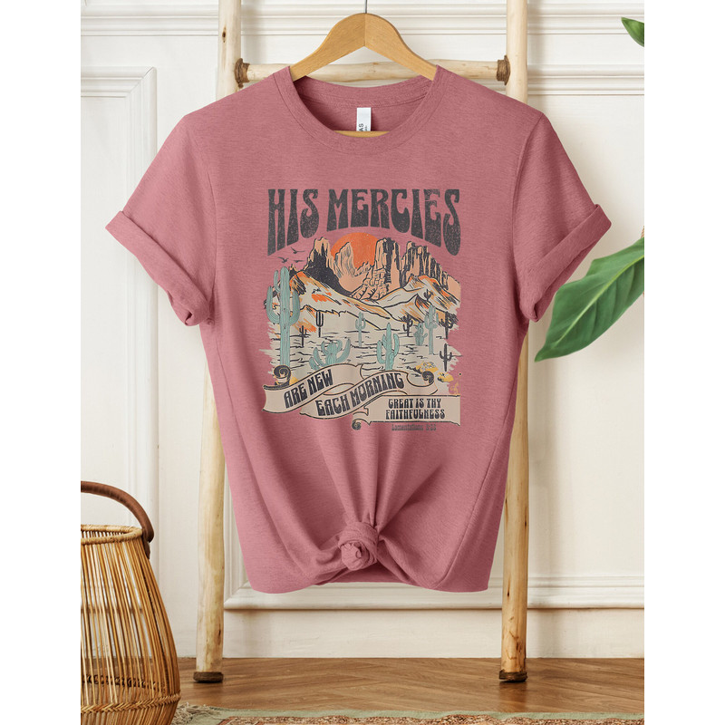 His Mercies Shirt, Boho Christian Shirt, Christian Shirt, Bible Verse Shirt, Trendy Christian Shirt, Jesus Apparel Faith Based Shirt, Bible - 2.jpg