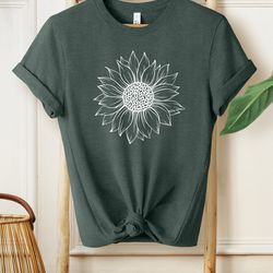 sunflower shirt, women's shirt, flower shirt, floral tee, sunflower tee, women's floral tee, garden shirt, plant shirt