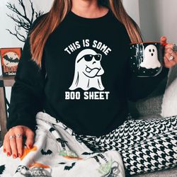 this is some boo sheet ghost sweatshirt, cute ghost sweatshirt