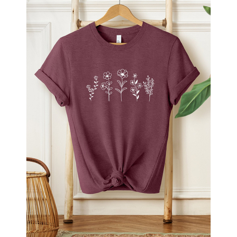 Wildflower Shirt, Women's Shirt, Flower Shirt, Floral tee, Sunflower Tee, Women's Floral tee, Garden Shirt, Plant Shirt, Botanical Shirt - 1.jpg