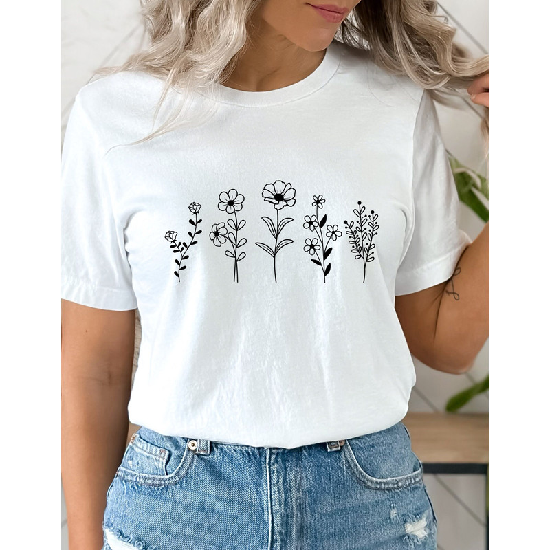 Wildflower Shirt, Women's Shirt, Flower Shirt, Floral tee, Sunflower Tee, Women's Floral tee, Garden Shirt, Plant Shirt, Botanical Shirt - 2.jpg