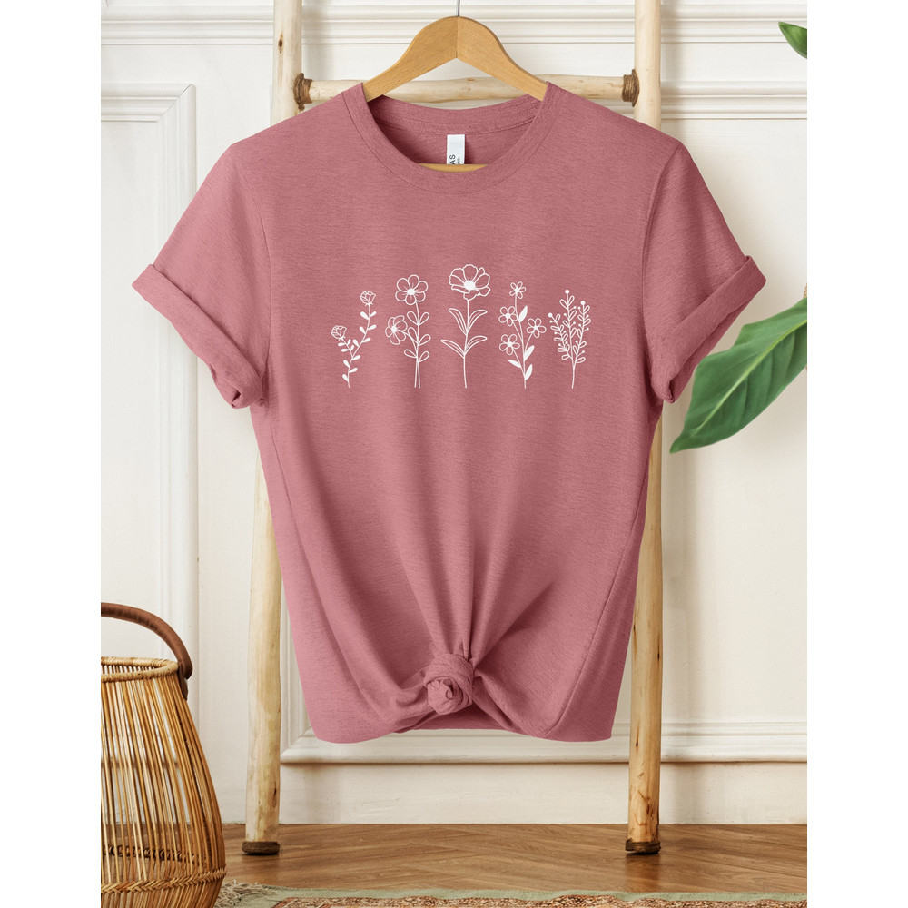 Wildflower Shirt, Women's Shirt, Flower Shirt, Floral tee, Sunflower Tee, Women's Floral tee, Garden Shirt, Plant Shirt, Botanical Shirt - 3.jpg