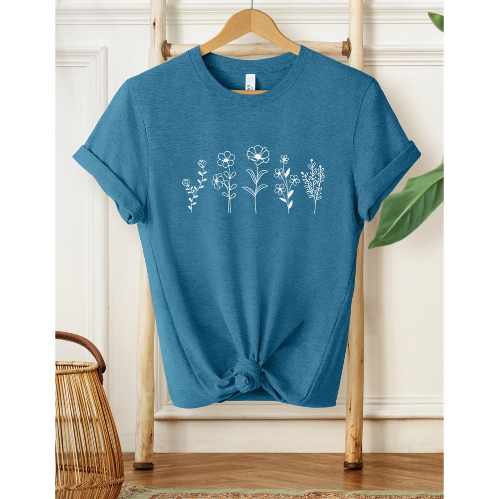 Wildflower Shirt, Women's Shirt, Flower Shirt, Floral tee, Sunflower Tee, Women's Floral tee, Garden Shirt, Plant Shirt, Botanical Shirt - 4.jpg