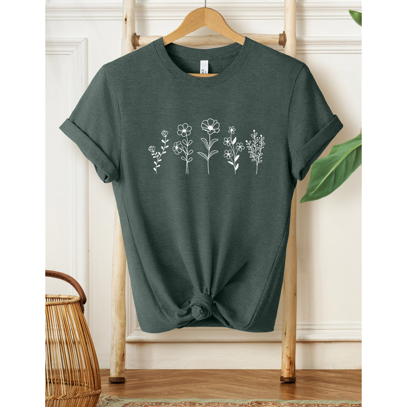 Wildflower Shirt, Women's Shirt, Flower Shirt, Floral tee, Sunflower Tee, Women's Floral tee, Garden Shirt, Plant Shirt, Botanical Shirt - 5.jpg