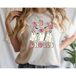 let's go ghouls halloween shirt, retro halloween t-shirt, kids halloween shirt, girls halloween graphic tee