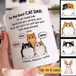 personalized to the best cat dad mug, custom cat dad mug with cat name, happy father's day gift for cat dad, cat lover g