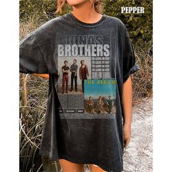 jonas brothers shirt vintage 90s, jonas five albums one night tour shirt, jonas brothers shirt, the album tees, comfort