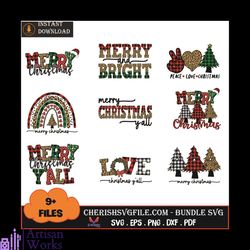 9 files plaid merry christmas bundle svg, christmas svg