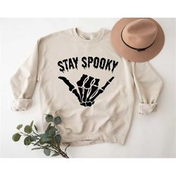 stay spooky sweatshirt and hoodie, crewneck sweatshirt, spooky sweatshirt, halloween, ghost, black, psl, pumpkin fall, c