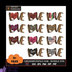 11 files love heart bundle svg, valentine svg, love bundle svg