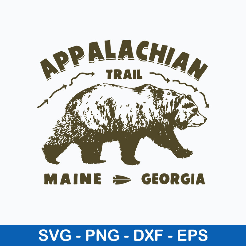Appalachian Trail Maine Georgia Svg , Bear Svg, Png Dxf Eps Digital File.jpeg