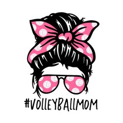 messy bun volleyball mom svg, sport svg, volleyball svg