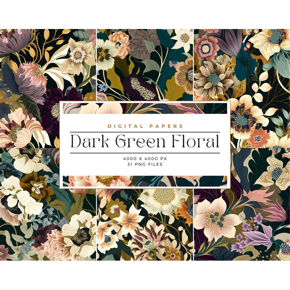 MR-2582023154732-dark-green-flowers-digital-paper-floral-digital-paper-image-1.jpg