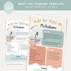 Meet the Teacher Classroom Printable Template, Teacher Introduction, Back to School Printable Canva, INSTANT DOWNLOAD