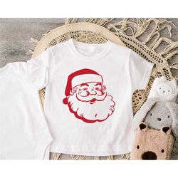 retro santa toddler shirt - cute christmas kids shirt - holiday natural toddler tee