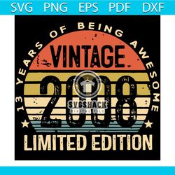 13 year old of being awesome svg, vintage 2008 limited edition svg