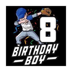 8 years old 8th birthday baseball dabbing svg, birthday svg