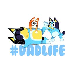 funny bluey's dad and kids svg, bluey dadlife svg