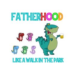 fatherhood like a walk in the park dinosaur svg, fathers day svg