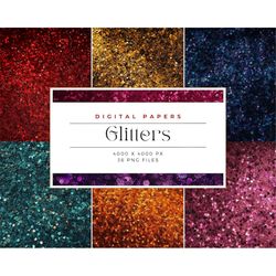 glitters background, paper glitter clipart scrapbooking printable glitter, colorful glitter digital scrapbook paper digi