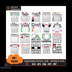 20 files christmas countdown bundle svg, christmas svg, countdown bundle svg