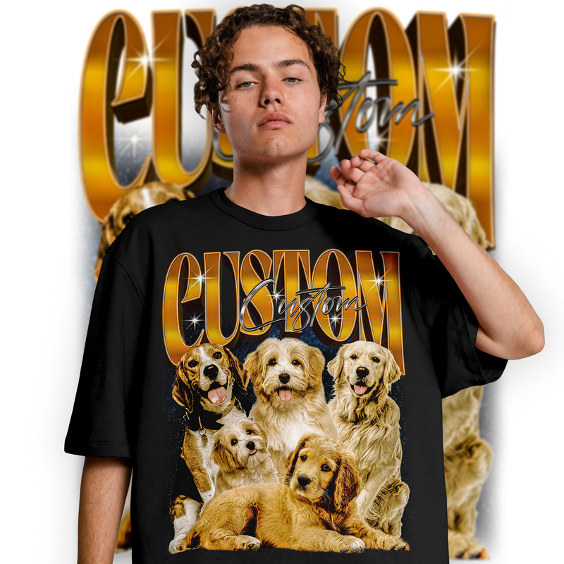 Custom Pet Rap Tee, Custom Cat Bootleg Shirt, Vintage Bootleg Rap Tee, Change Animal Design Tee, Insert Your Design, Customized Shirt - 2.jpg