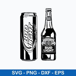 bud light bottle and can alcohol beer svg, bud light svg, png dxf eps file