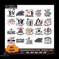 20 files my first christmas bundle svg, christmas svg, my first christmas bundle svg