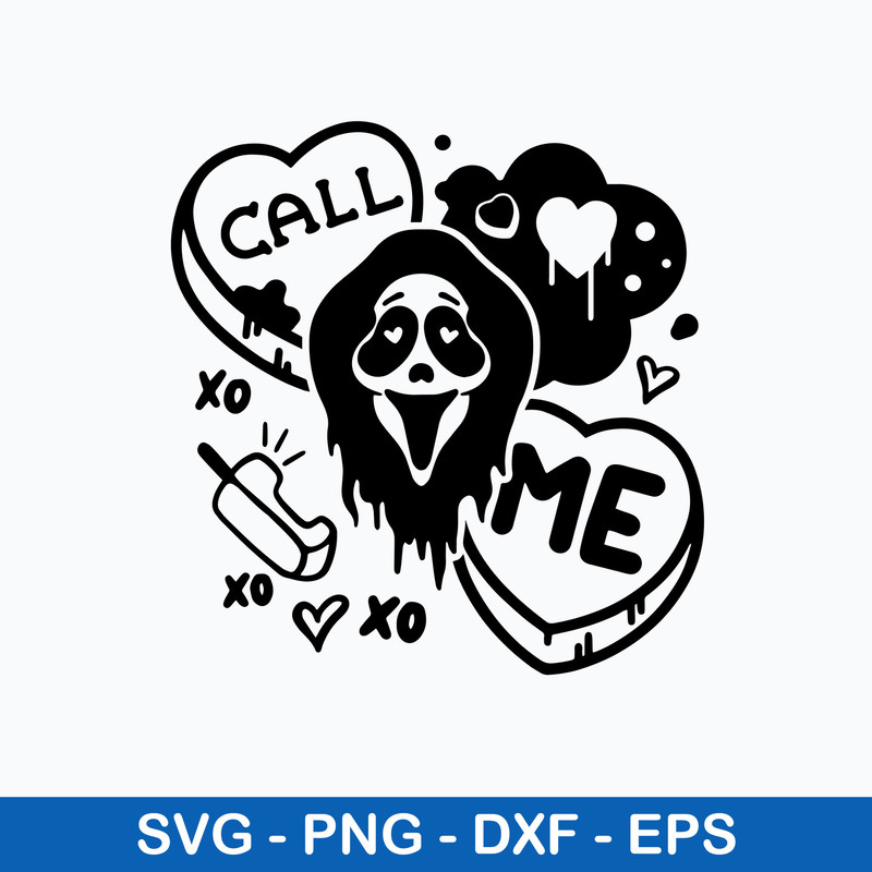 Call Me Svg, Candy Hearts Funny Svg, Scream Svg, Horror Valentine’s Day Svg, Png Dxf Eps File.jpeg