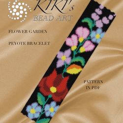 peyote pattern peyote bracelet pattern flower garden peyote pattern design 3 drop peyote in pdf instant download diy