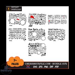 7 files dear santa tray bundle svg, christmas svg, dear santa bundle svg