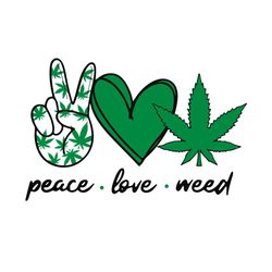 cannabis peace love weed svg, trending svg, cannabis svg, green heart svg