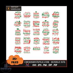 25 files happy holidays christmas bundle svg, christmas svg